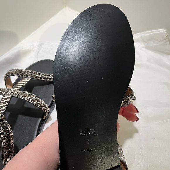 COACH Sandal Snake with Chain Detail - Picture 5 of 5